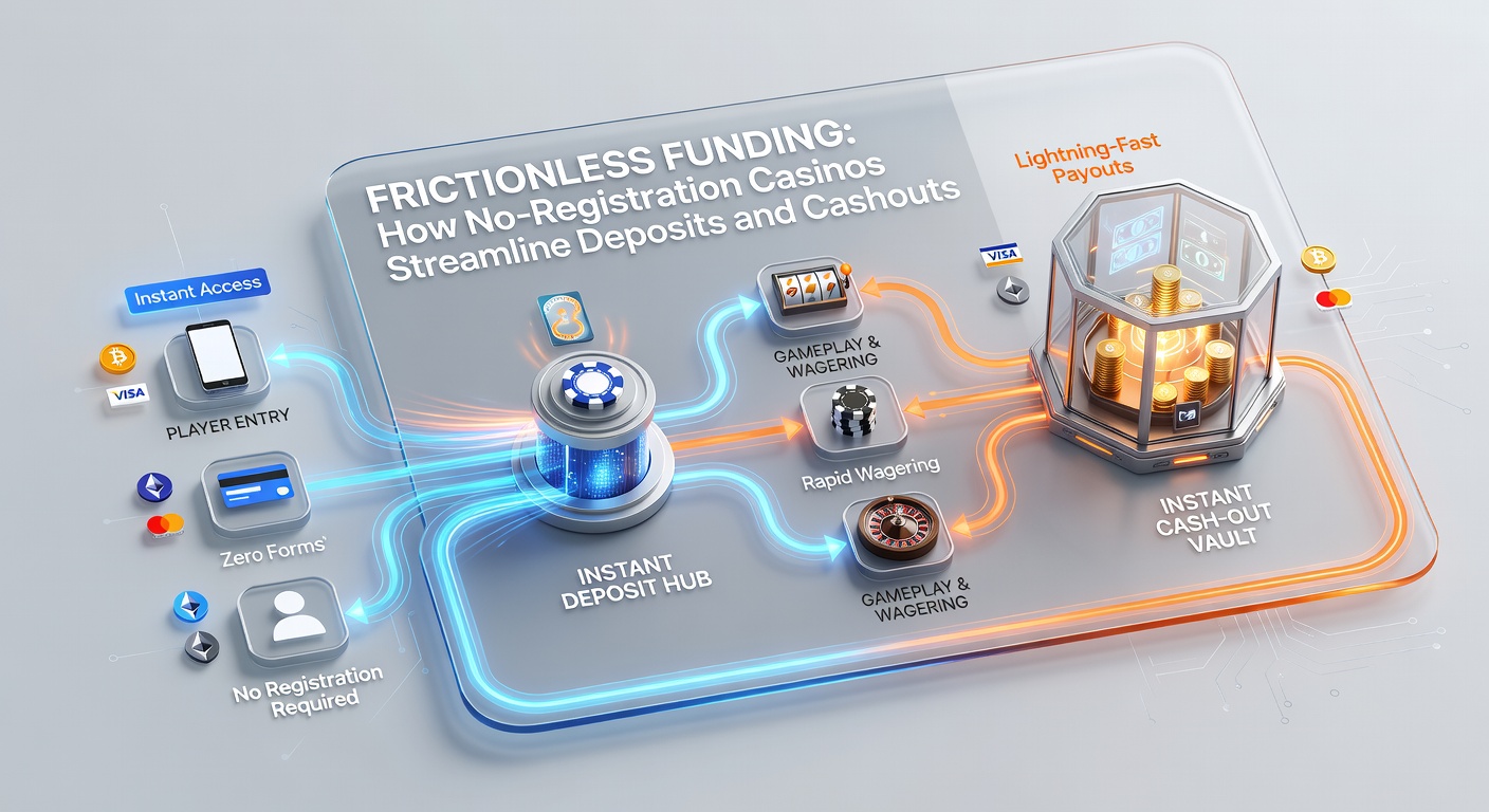 Infographic depicting the step-by-step flow of a frictionless withdrawal from casino to bank account