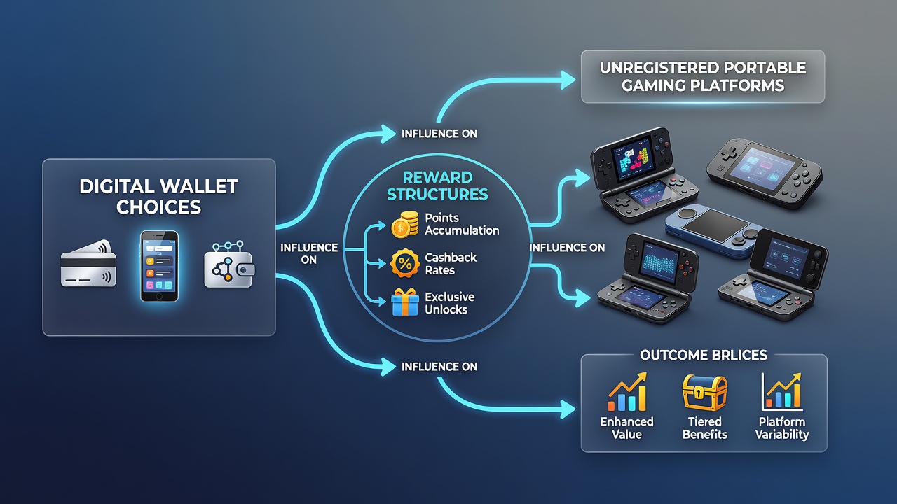 Mobile gaming dashboard illustrating wallet integration points and varying bonus reward percentages
