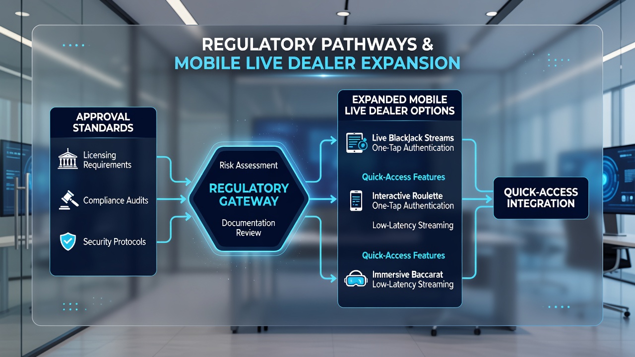 Mobile live dealer interface demonstrating quick-access regulatory compliance features