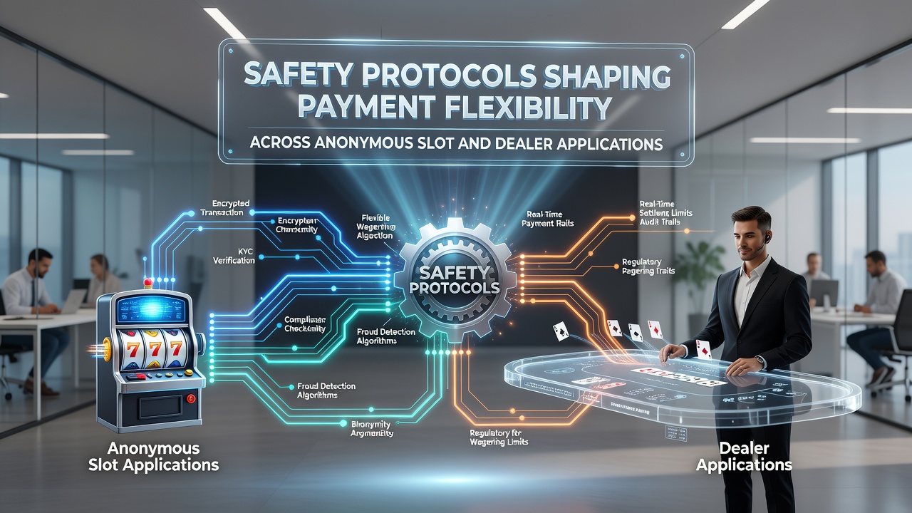 Mobile interface showing encrypted transaction flow between slot game and anonymous dealer platform